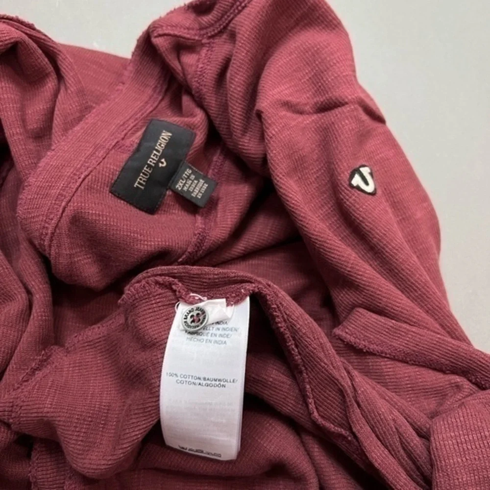 True Religion Embroidered Ribbed Cotton Sweatshirt